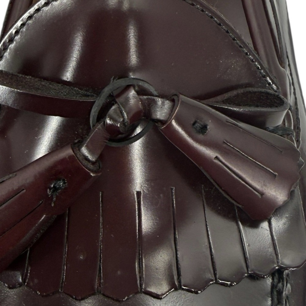 LL Bean Mens Beefroll Tassel Loafers Burgundy Leather Moc Toe Dress Shoes 12D - Picture 7 of 13